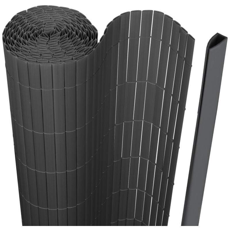 Canisse double face PVC,Gris anthracite,1 x 5 m,Résistant aux uv Tapis de protection visuelle - Einfeben