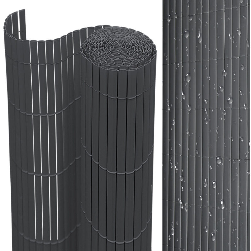Canisse double face PVC,Gris anthracite,1.6 x 5 m,Résistant aux uv Tapis de protection visuelle - Einfeben