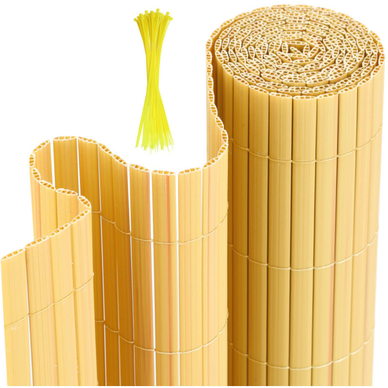 Canisse en pvc Brise Vue résistant,pour le jardin, Balcon ou terrasse,Bambou,80 x 400 cm - Einfeben