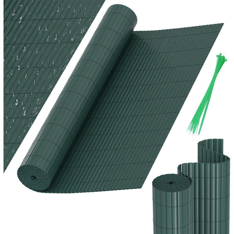 Canisse en pvc Canisse pvc pour jardin balcon terrasse. Balcon clôture brise-vent Vert 90 x 400cm - Einfeben