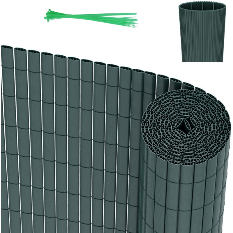 Canisse en pvc Canisse pvc pour jardin balcon terrasse. Balcon clôture brise-vent Vert 140 x 400cm - Einfeben