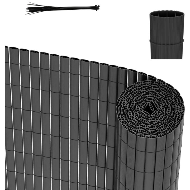 Canisse en pvc Canisse pvc pour jardin balcon terrasse. Balcon clôture brise-vent Gris 90 x 800cm - Einfeben