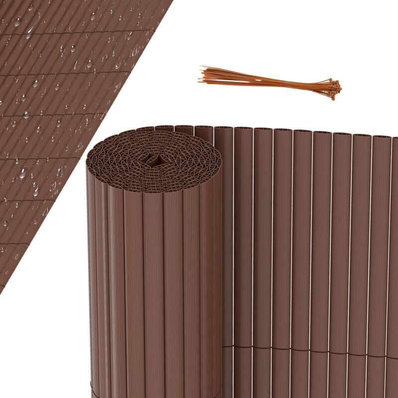 Canisse en pvc Canisse pvc pour jardin balcon terrasse. Balcon clôture brise-vent Marron 120 x 500cm - Einfeben