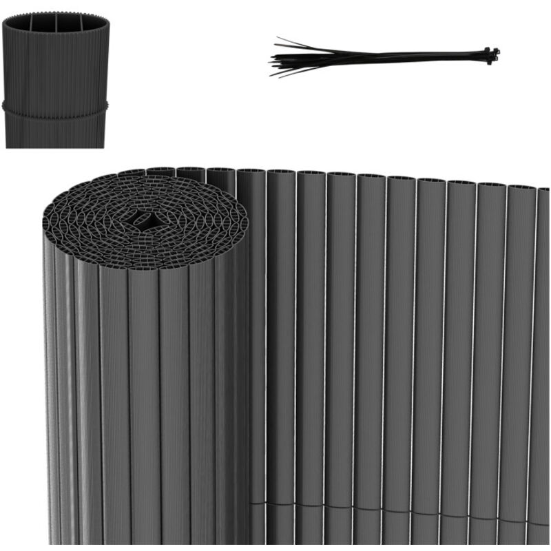 Canisse en pvc Canisse pvc pour jardin balcon terrasse. Balcon clôture brise-vent Gris 140 x 700cm - Einfeben