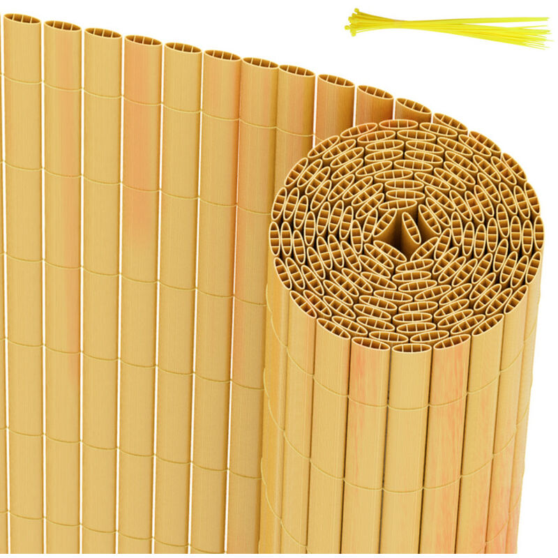 Canisse en pvc Occultant Cloture, pour le jardinet balcon clôture brise-vent, Intimité, avec Serre-Câbles Bambou 120 x 300cm - Einfeben