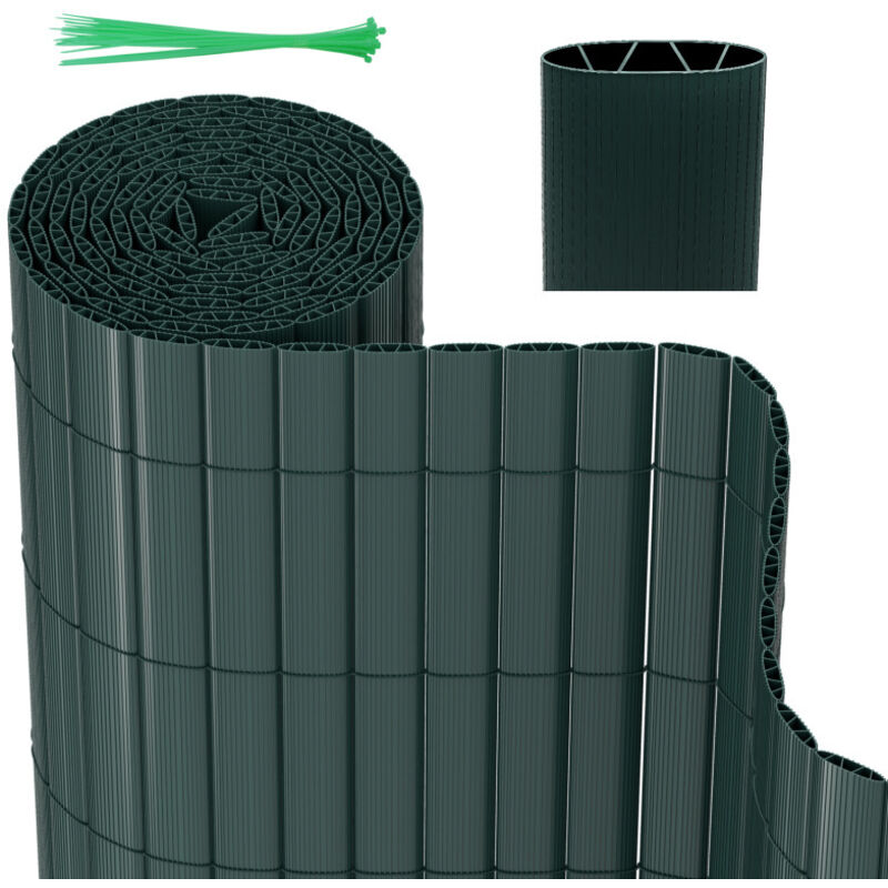 Canisse en pvc pour le jardin, Balcon clôture brise-vent, Balcon ou terrasse Double face, Occultant Cloture, Vert 140 x 300cm - Einfeben