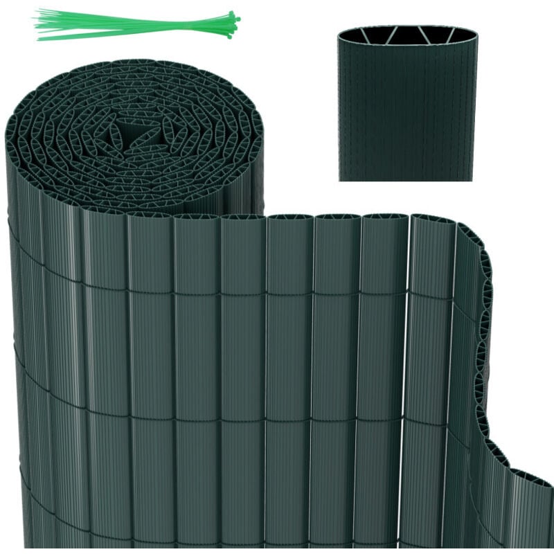 Canisse en pvc pour le jardin, Balcon clôture brise-vent, Balcon ou terrasse Double face, Occultant Cloture, Vert 90 x 600cm - Einfeben