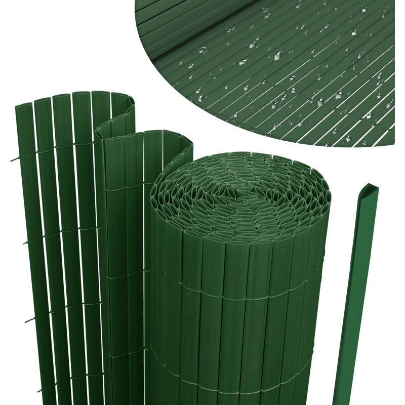 Einfeben - Canisse en pvc pour le jardin, Balcon ou terrasse Double face, Balcon clôture brise-vent, Occultant Cloture, Vert 140 x 300cm