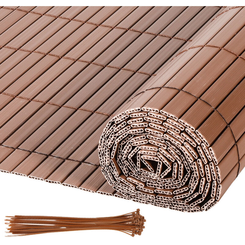 Canisse en PVC,Brise-vue en pvc Clôture d'intimité Protection de Visibilité Résistant uv et aux intempéries,Marron 120x300cm - Einfeben