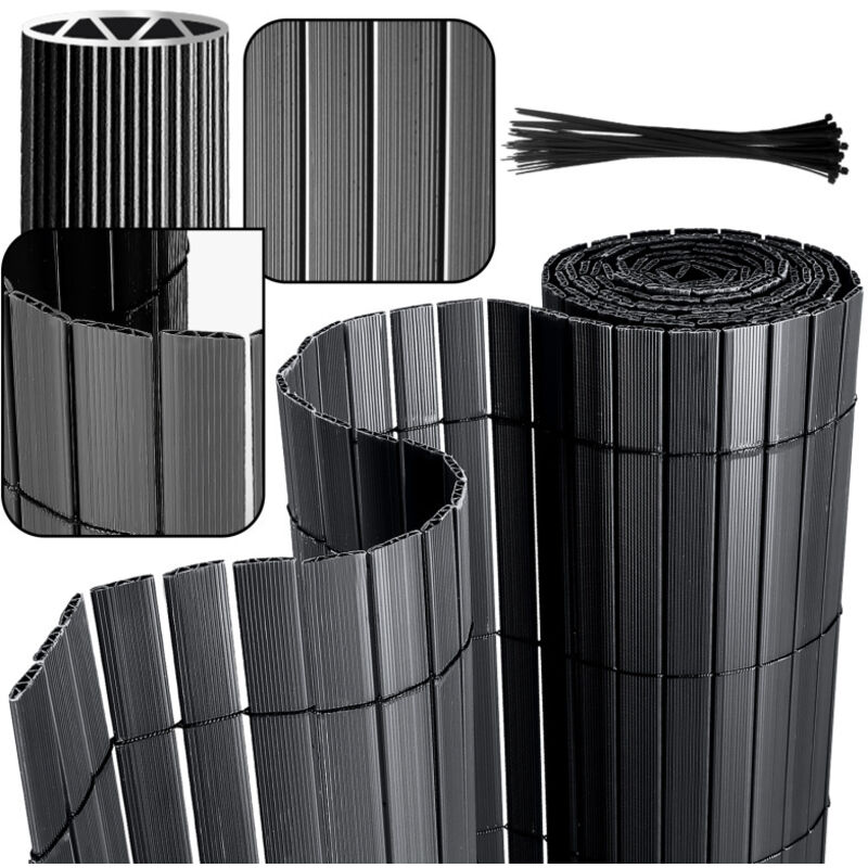 Canisse en PVC,Brise-vue en pvc Clôture d'intimité Protection de Visibilité Résistant uv et aux intempéries,Anthracite 160x500cm - Einfeben