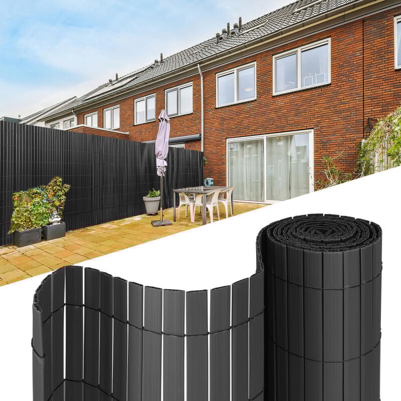 Canisse pvc Brise Vue, Paravent de Jardin, Piscines, Balcon Terrasse, Palissade en pvc Résistant aux uv, Intempéries, Gris 80 x 500 cm - Einfeben
