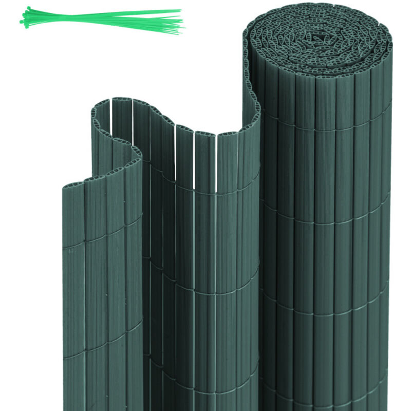 Einfeben - Canisse pvc Brise Vue, Paravent de Jardin, Piscines, Balcon Terrasse, Palissade en pvc Résistant aux uv, Intempéries, Vert 120 x 500 cm