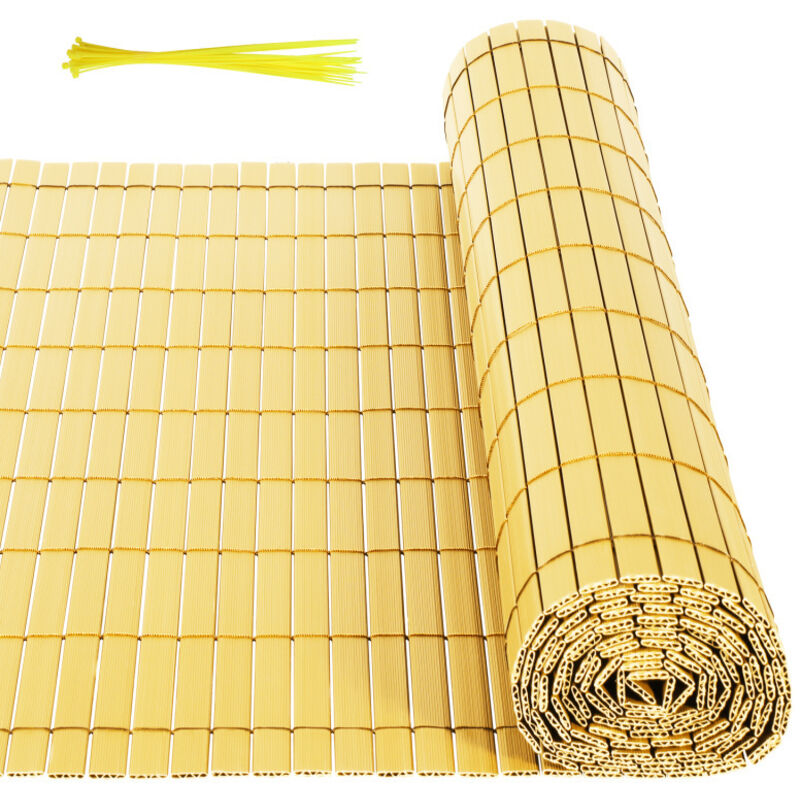 Canisse pvc pour jardin balcon terrasse Balcon clôture brise-vent Stores Balcon Bambou 160 x 400cm - Einfeben