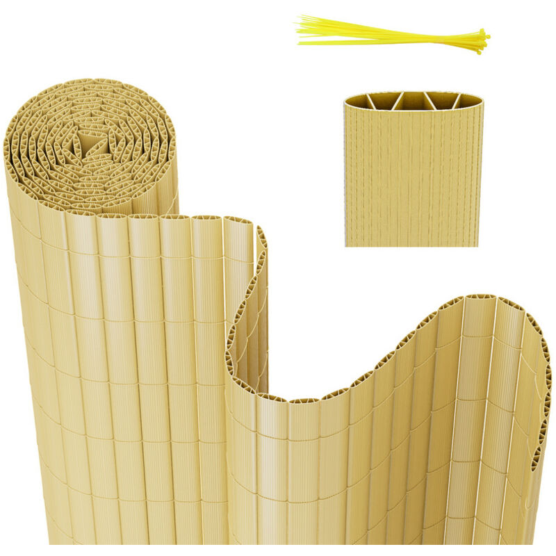 Canisse pvc pour jardin balcon terrasse Balcon clôture brise-vent Stores Balcon Bambou 120 x 500cm - Einfeben