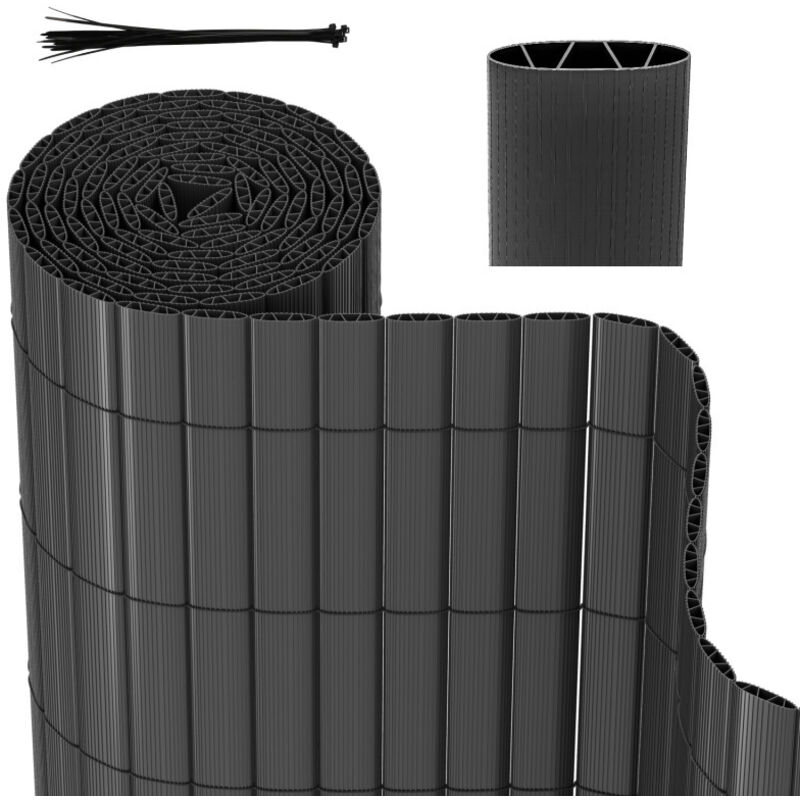 Canisse pvc pour jardin balcon terrasse Balcon clôture brise-vent Stores Balcon Gris 140 x 700cm - Einfeben