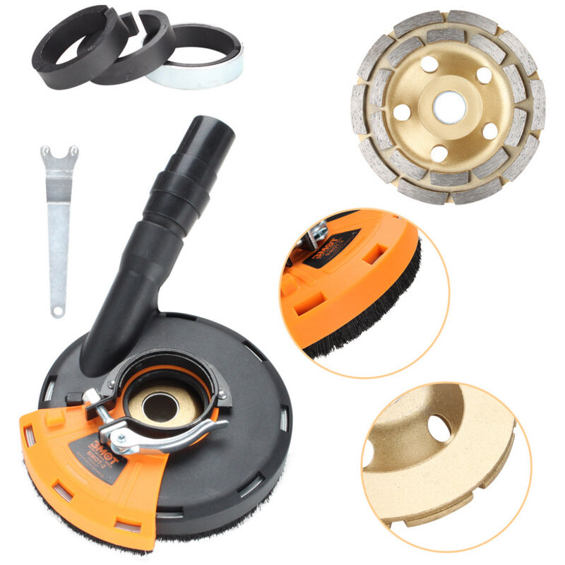 Capot d aspiration pour meuleuse d angle convient pour Bosch, Makita,etc. 80% des grandes marques de meuleuses d'angle 125 mm/5inch - Einfeben