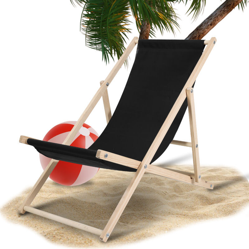 Chaise longue de jardin Chaise longue en pin pliable Chaise longue de balcon en bois Chaise de plage noir - Einfeben