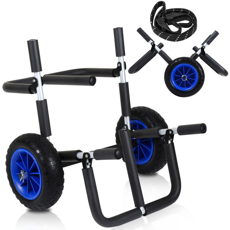 Chariot de kayak sup Chariot de transport double chariot de en aluminium, chariot de transport pour planche Board avec 2 sangles de sécurité