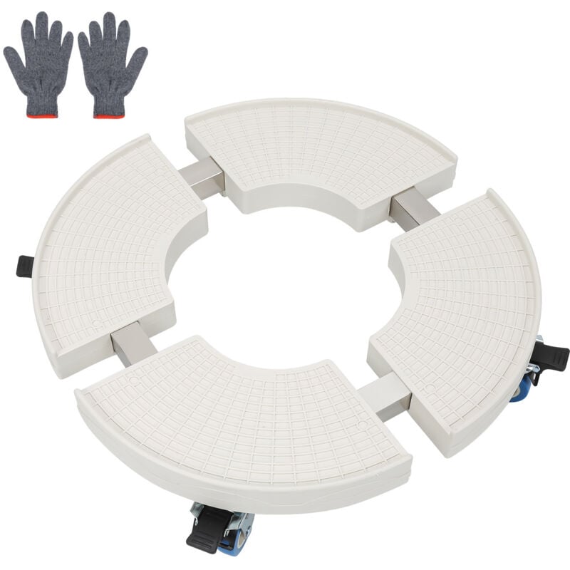 Einfeben - Chariot pour plantes rond avec roues pivotantes à 360° Taille réglable 38-52 cm Capacité de charge maximale 300 kg Blanc