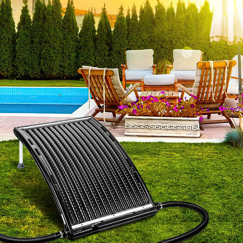 Swanew - Chauffage solaire piscine Chauffe-eau noir Tapis chauffant 110 x 69 x 14 cm
