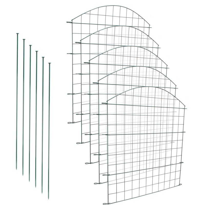 Clôture de jardin Ensemble de clôture d'étang Set de clôture Clôture grillagée en métal 22 pièces - Einfeben