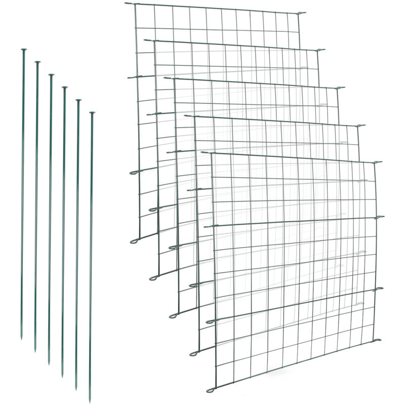 Clôture de jardin Ensemble de clôture d'étang Set de clôture Clôture grillagée en métal 11 pièces - Einfeben
