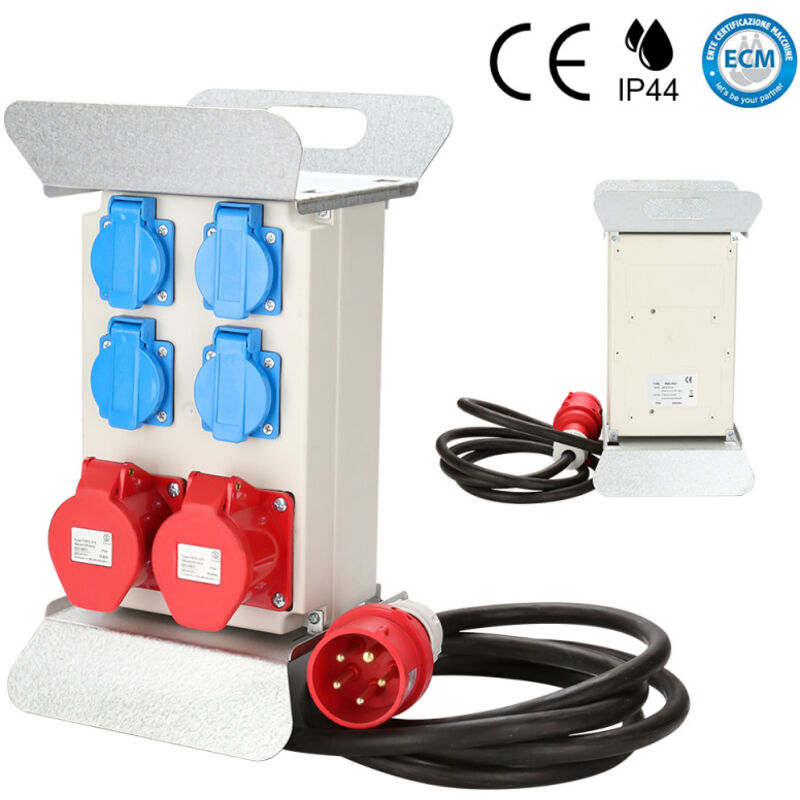 Coffret de Chantier Distributeur de Courant Tableau électrique Monophasé Répartiteur de Courant cee 230V 400V / 16A 32A - Einfeben