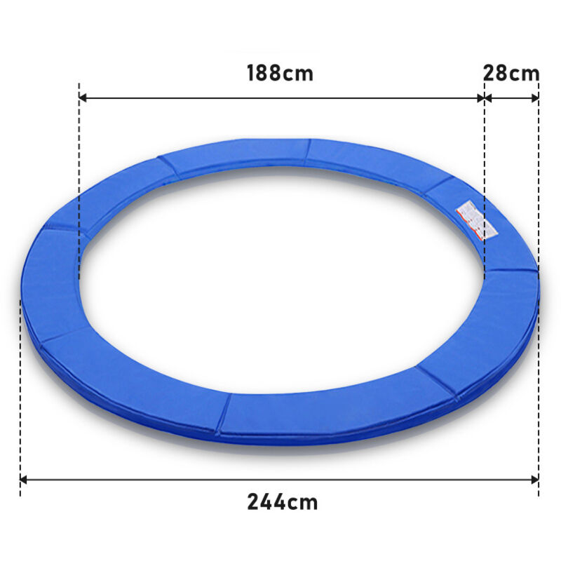 Einfeben - Coussin de Protection pour Trampoline de Remplacement, Trampoline Couverture Rembourrage, 244 cm, Bleu