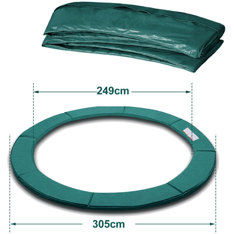 EINFEBEN Coussin de Protection pour Trampoline de Remplacement, Trampoline Couverture Rembourrage, 305 cm, Vert
