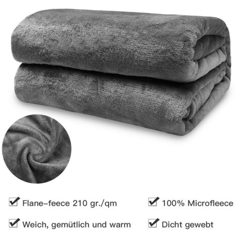 EINFEBEN Couverture en flanelle Living Blanket 210 g/carré Blanket Fur Blanket Fleece Blanket Super soft 220x240cm