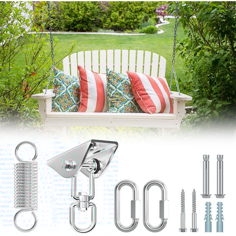 Swanew Crochet de plafond Capacité 360° Rotation 304 Acier Inoxydable Lourds Inoxydable 400KG Innovant Suspension pour Béton Bois Ensembles