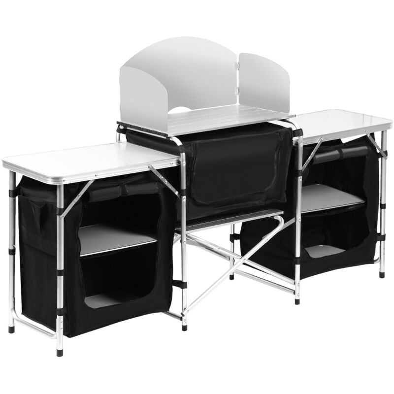 Cuisine de Camping en aluminium, 174x104x40cm, armoire de camping avec sac de transport, Cuisine d'Extérieur - Einfeben