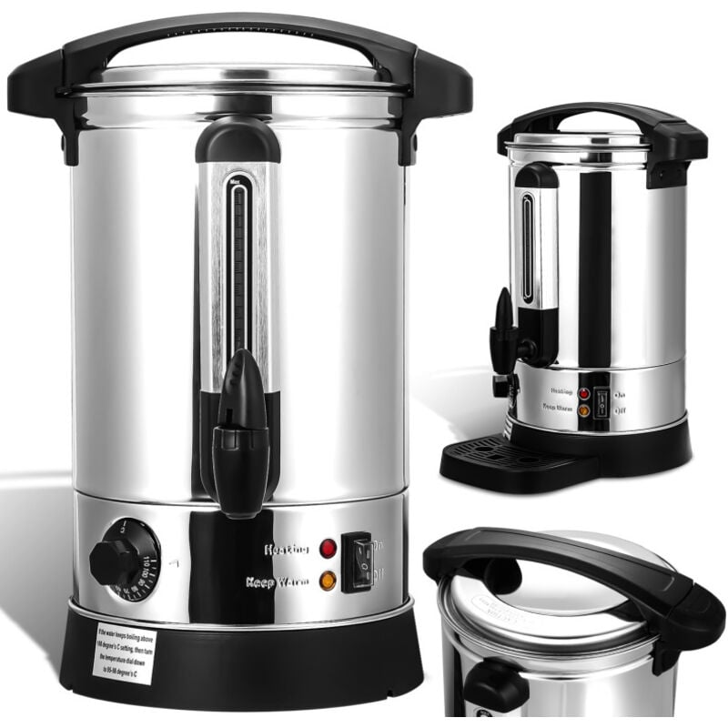 Einfeben - Distributeur de Boisson Chaudes 1500W,Chaudière à eau 8L 40 Tasses,Marmite à Vin Chaud en Inox,Thermostat
