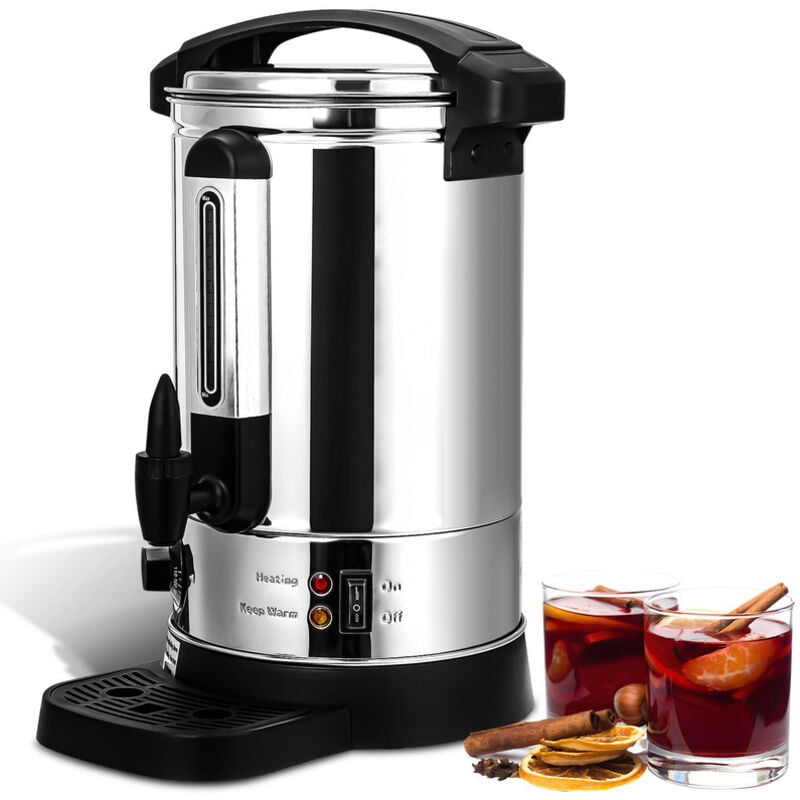 Einfeben - Distributeur de boissons chaudes 8L 1500 w acier inoxydable Marmite vin chaud Robinet couvercle verrouillable