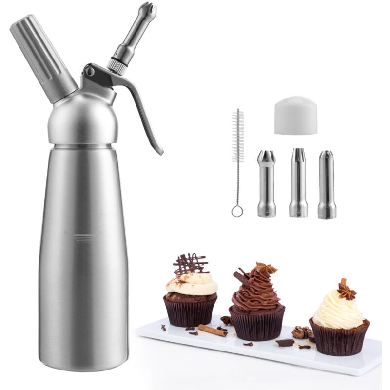 Einfeben - Distributeur de crème Whipper Siphon à Chantilly Professionnel Aluminium 500ml en acier inoxydable Siphons pour Mousses et Crèmes