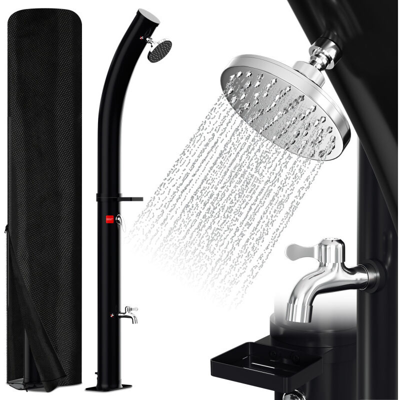 Einfeben - Douche extérieure 20L solaire avec design incurvé, housse de protection, matériel de montage pour piscine