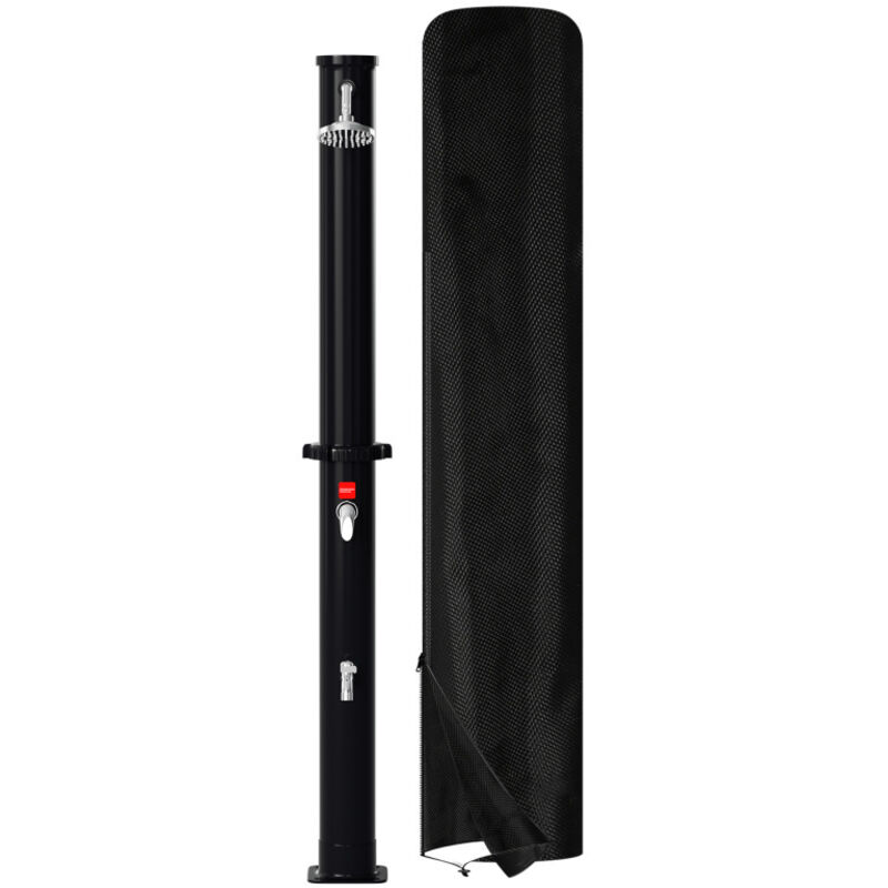 Douche jardin 20L solaire avec pomme ronde, douche de pied, raccord tuyau, matériel de montage, 220 cm - Einfeben