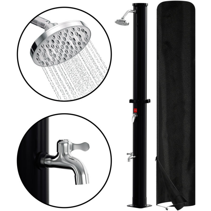 EINFEBEN Douche solaire avec chauffage, pompe à pied 20L (avec couvercle de protection)