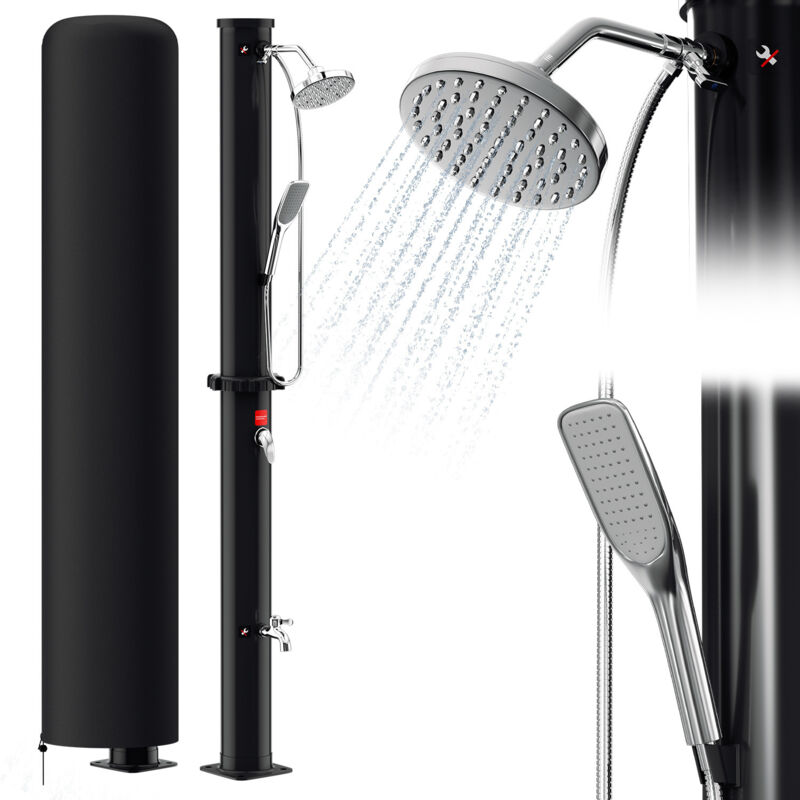 Einfeben - Douche solaire avec douche de pied douche d'été douche de piscine douche de jardin douchette 20L avec protection contre la pluie et