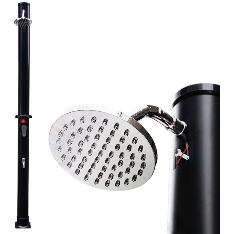 20L Douche solaire Douche extérieure Sans couvercle de protection Douche de camping Noir - Einfeben