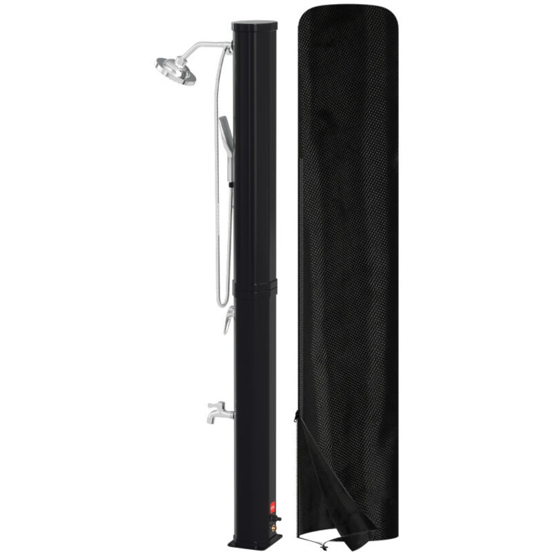 60L Douche solaire Douche extérieure Avec couvercle de protection avec douchette Douche de camping Argent - Einfeben