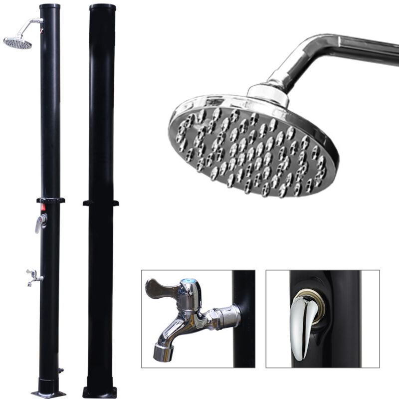 Douche solaire pour piscine. terrasse et jardin Température Réglables 20L Sans couvercle de protection Noir - Einfeben