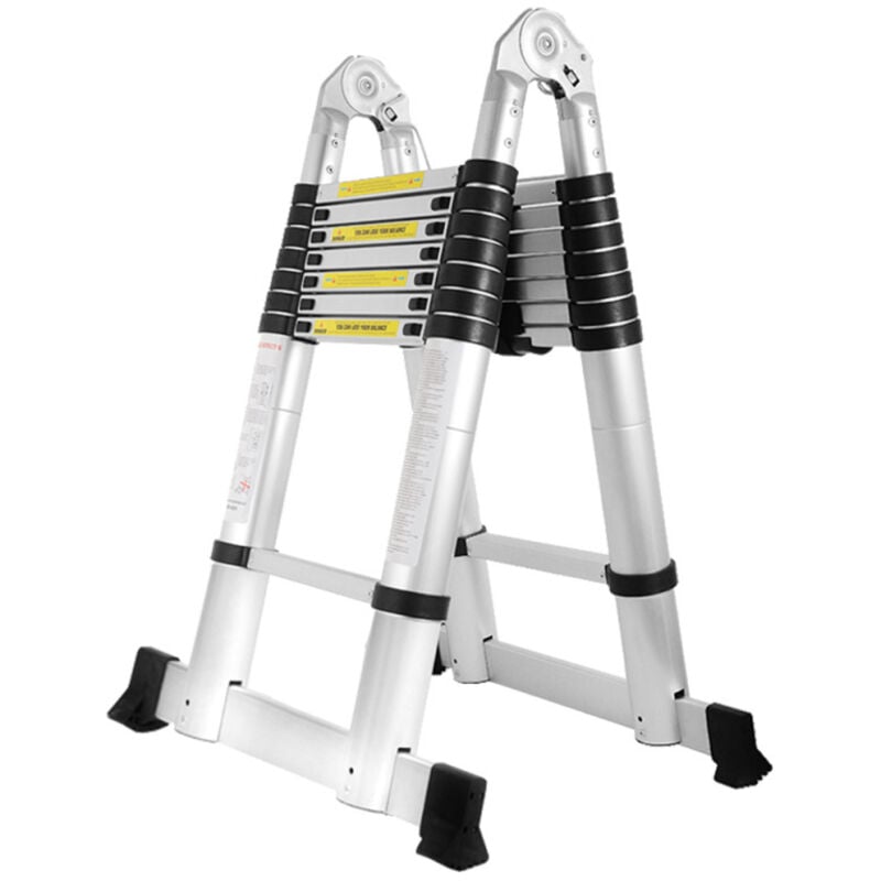 Einfeben - Echelle Télescopique jusqu'à 150 kg Escabeau stable en aluminium Multi-Fonction 2,5+2,5m