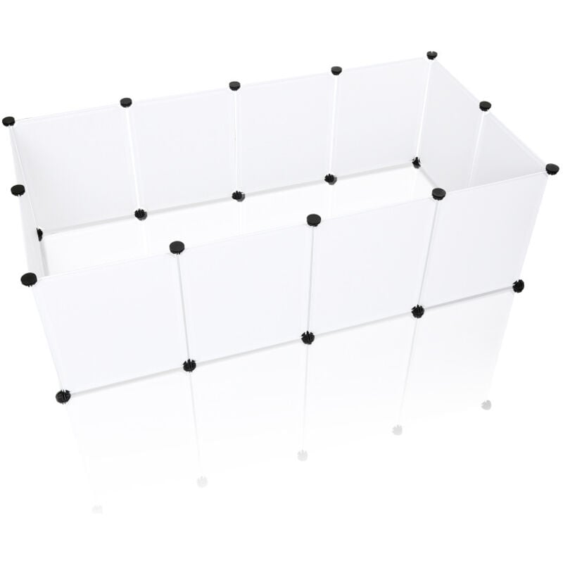 Enclos Cage 12Pcs 35x45cm Blanc diy Clôture pour petits Petits Animaux Clôture modulaire Parc - Einfeben