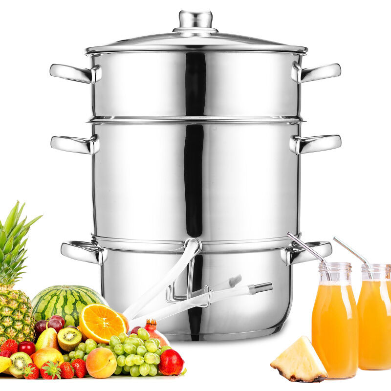 Einfeben - Extracteur de jus à vapeur diam 26 cm inox avec Couvercle en Verre