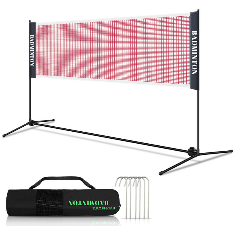 Filet de badminton Filet de tennis avec Support Pliable Acier facile à assembler pour le tennis, le badminton, le volley-ball 310cm - Einfeben