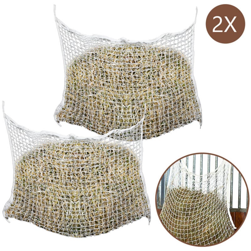 Einfeben - Filet à foin 2 pcs Carré 1.2 x 0.9 m 100 % pp Mangeoires & abreuvoirs pour bétail 30 x 30 mm