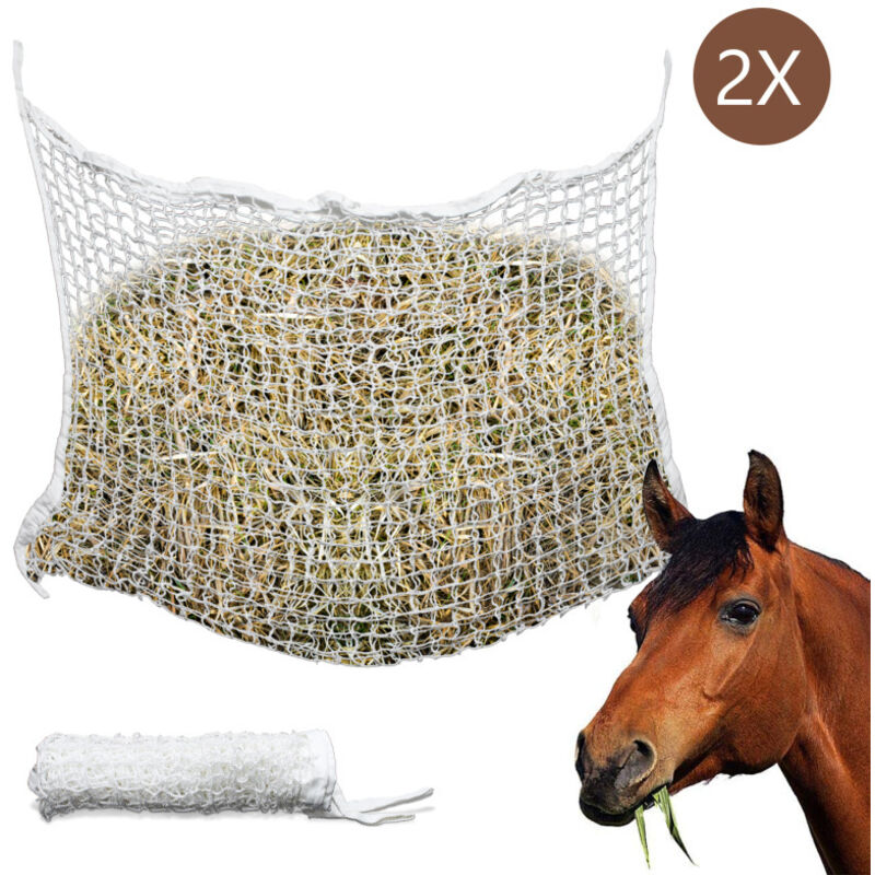 Filet à foin 2 pcs Carré 1.6 x 1 m 100 % pp Mangeoires & abreuvoirs pour bétail 30 x 30 mm - Einfeben