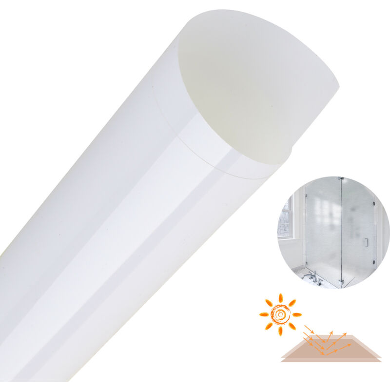 Einfeben - Film de fenêtre Film de confidentialité opaque auto-adhésif pour fenêtre Film de fenêtre Film de verre uv Givré 45x200cm