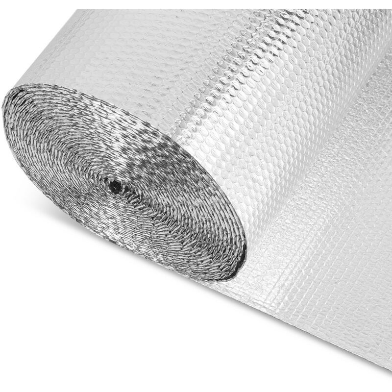 Einfeben - Film de protection Film isolant - Isolant Thermique à Bulles pour radiateur sol toit mur 1x30m argent